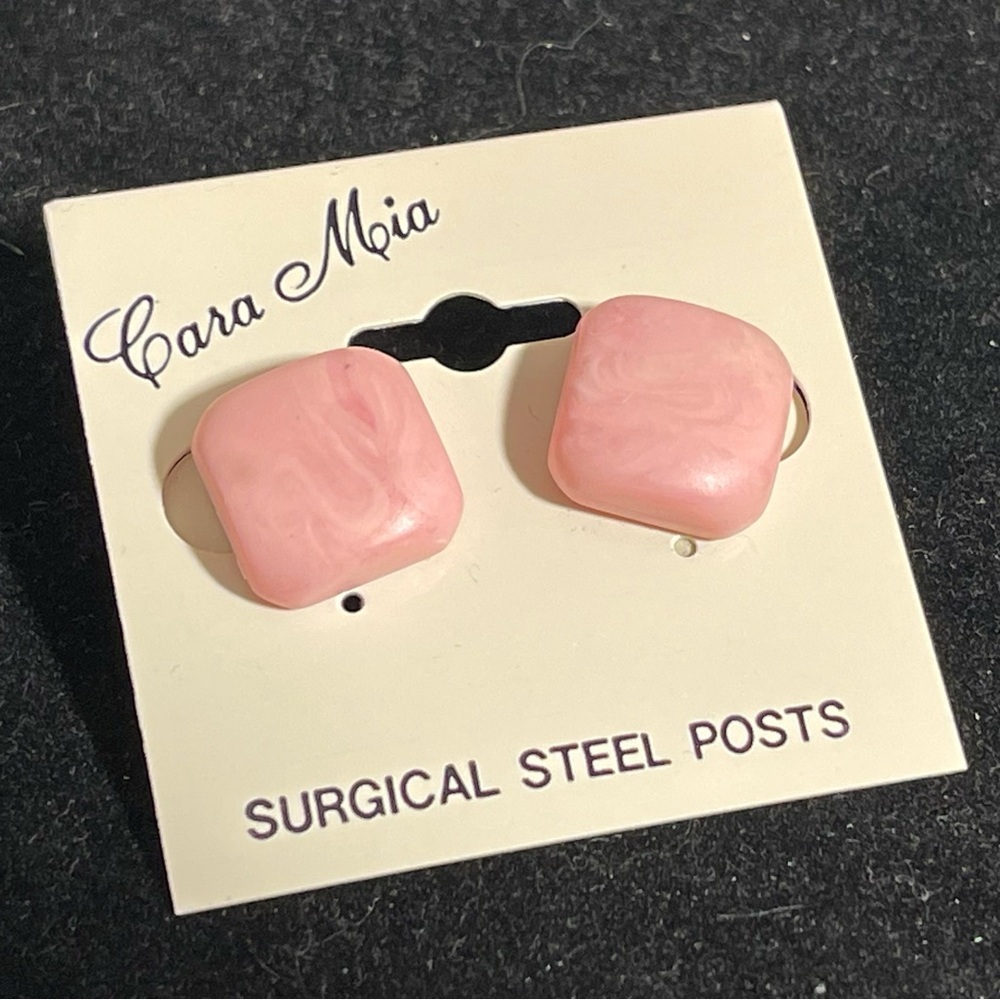 💖5 for $25😻Pink Square Stud Earrings | Surgical Steel Posts Minimalist Retro